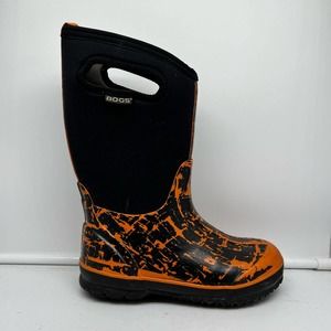Bogs Boots Youth 3 Graffiti Classic Black Orange Rain Snow Winter Girl Boy Youth